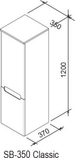 Ravak Шкаф боковой SB 350 CLASSIC L латте/белый